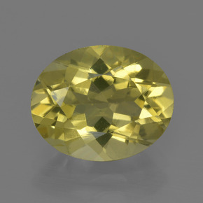 3.04 ct Yellow Quartz Gemstone, Quartz Gem in Oval Facet Shape for Sale.