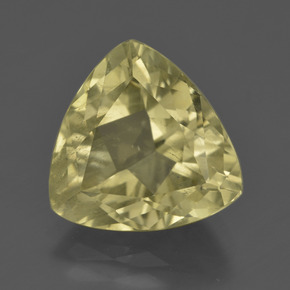 5.18 ct Yellow Quartz Gemstone, Quartz Gem in Trillion Facet Shape for Sale.