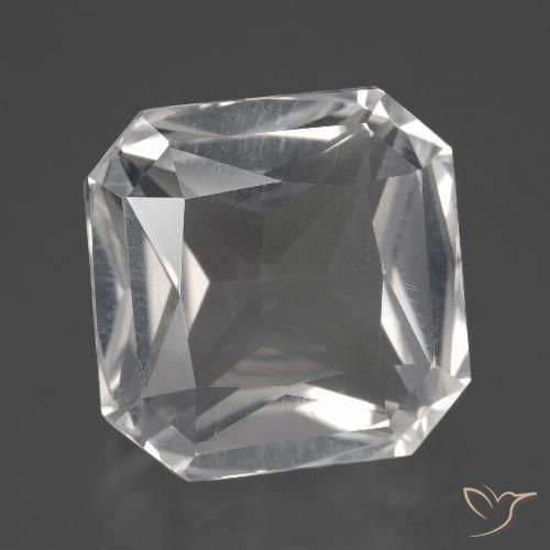 11.27 ct White Quartz, 13.1 x 13 mm Octagon Cut From Brazil, Photo A