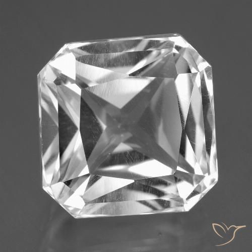 8.91 ct White Quartz, 11.7 x 11.7 mm Octagon Cut From Brazil, Photo A