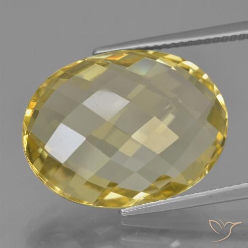 17.03 ct Yellow Quartz, 20.1 x 15.2 mm Oval Checkerboard From Brazil, Photo A