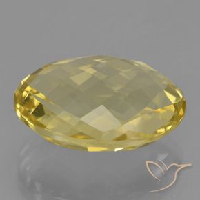 17.03 ct Yellow Quartz Stone, Natural Quartz in Oval Checkerboard (double sided) Shape for Sale