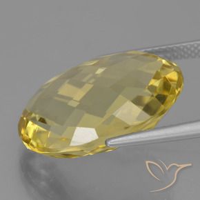 Quartz Gemstone in 20 x 15 mm (calibrated) Size for Sale, Quartz Stone in Light Yellow Color
