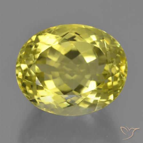 18.90ct Natural Medium Yellow Quartz, Oval, VVS-VS