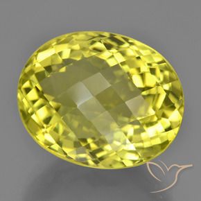 22.75 ct Yellow Quartz Stone, Natural Quartz in Oval Checkerboard Shape for Sale