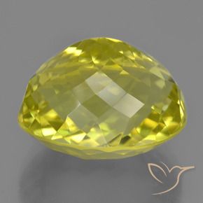 Quartz Gemstone in 18.6 x 14.9 mm Size for Sale, Quartz Stone in Intense Yellow Color