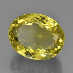 16.04 ct Yellow Quartz Stone, Natural Quartz in Oval Facet Shape for Sale