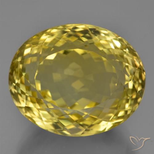 28.14 ct Yellow Quartz, 19.6 x 16.1 mm Oval Portuguese Cut From Brazil, Photo A