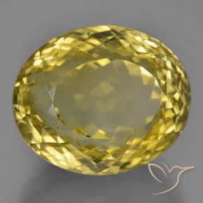 28.14 ct Yellow Quartz Stone, Natural Quartz in Oval Portuguese-Cut Shape for Sale