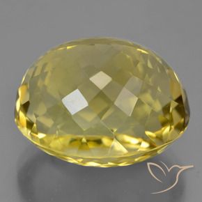 Quartz Gemstone in 19.6 x 16.1 mm Size for Sale, Quartz Stone in Medium Yellow Color