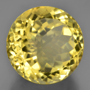 24.67 ct Yellow Quartz Stone, Natural Quartz in Round Facet Shape for Sale