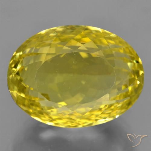 27.92 ct Yellow Quartz, 19.7 x 14.8 mm Oval Portuguese Cut From Brazil, Photo A