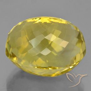 Quartz Gemstone in 20 x 15 mm (calibrated) Size for Sale, Quartz Stone in Bumblebee Yellow Color