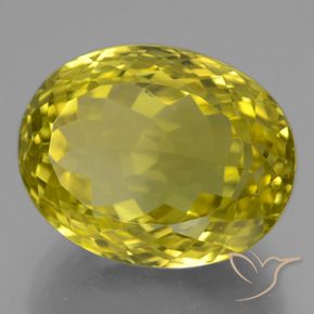 21.76 ct Yellow Quartz Stone, Natural Quartz in Oval Facet Shape for Sale