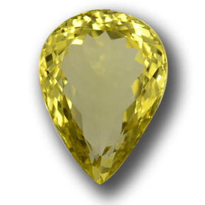 17.50 ct Yellow Quartz Gemstone, Quartz Gem in Pear Facet Shape for Sale.