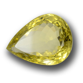 17.50 ct Yellow Quartz Stone, Natural Quartz in Pear Facet Shape for Sale