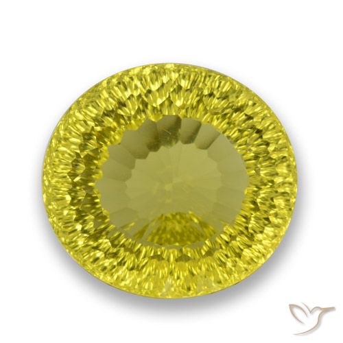 70.69 ct Yellow Quartz, 27.1 x 25 mm Oval Concave Cut From Brazil, Photo A