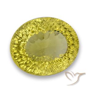 64.36 ct Yellow Quartz Stone, Natural Quartz in Oval Concave Cut Shape for Sale