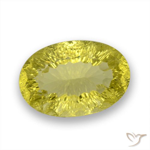 26.58ct Natural Medium Yellow Quartz, Oval, VVS