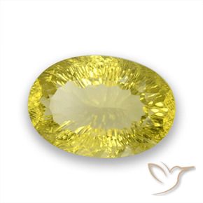 26.58 ct Yellow Quartz Stone, Natural Quartz in Oval Concave Cut Shape for Sale