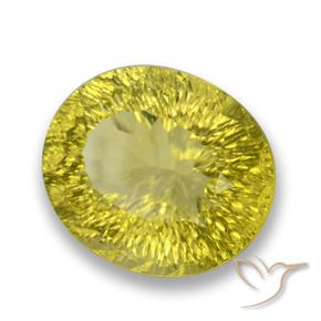 41.57 ct Yellow Quartz Stone, Natural Quartz in Oval Concave Cut Shape for Sale