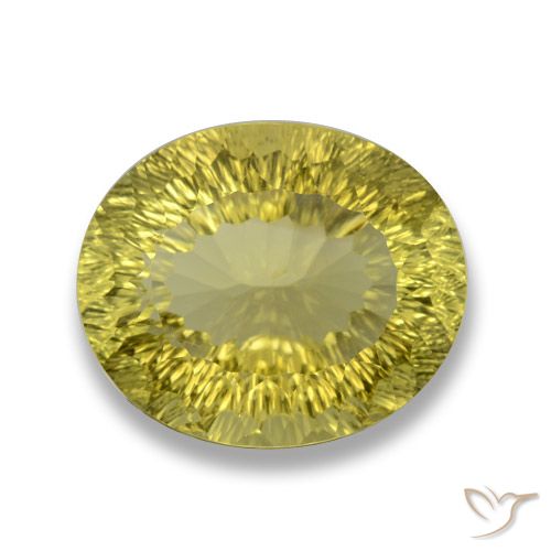 30.65 ct Yellow Quartz, 23.5 x 19.7 mm Oval Concave Cut From Brazil, Photo A