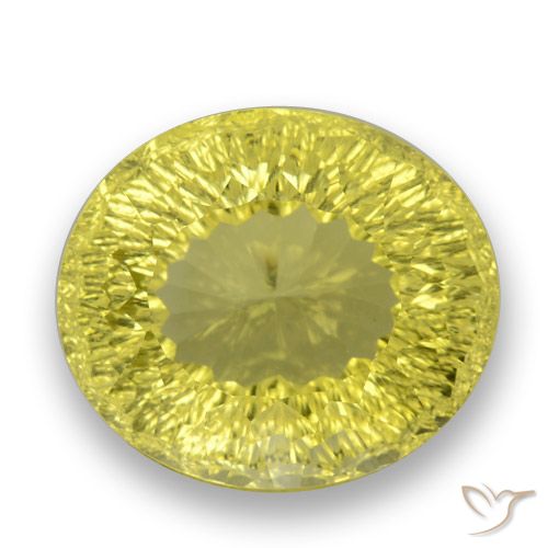27.8 ct Yellow Quartz, 20.6 x 17.8 mm Oval Concave Cut From Brazil, Photo A