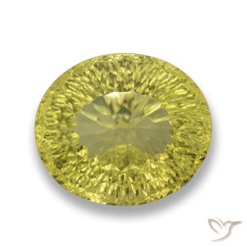 29.40ct Natural Medium Yellow Quartz, Oval, VVS