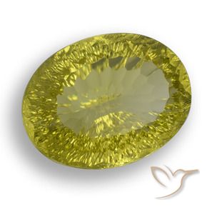 63.61 ct Yellow Quartz Stone, Natural Quartz in Oval Concave Cut Shape for Sale