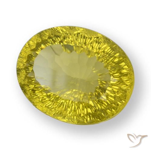 57.99 ct Yellow Quartz Stone, Natural Quartz in Oval Concave Cut Shape for Sale