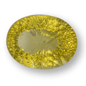 70.83 ct Yellow Quartz Stone, Natural Quartz in Oval Concave Cut Shape for Sale