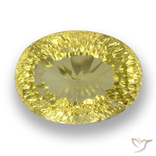 33.78ct Natural Light Pineapple Yellow Quartz, Oval, VVS