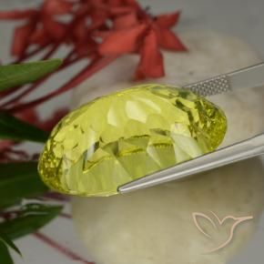 Quartz Gemstone in 26.8 x 18.3 mm Size for Sale, Quartz Stone in Corn Yellow Color