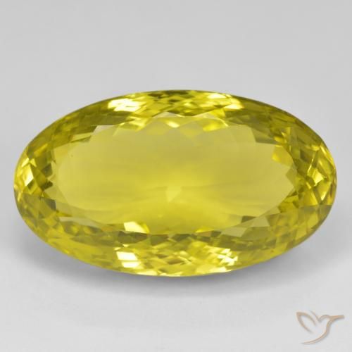 56.02ct Natural Medium Yellow Quartz, Oval, VVS