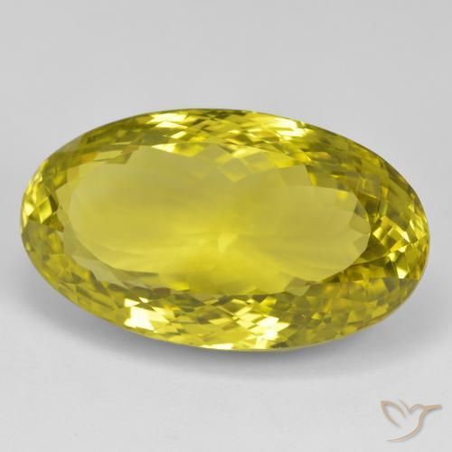 56.02 ct Yellow Quartz Stone, Natural Quartz in Oval Portuguese-Cut Shape for Sale