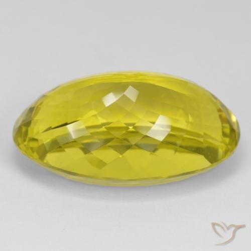 Quartz Gemstone in 32.3 x 18.9 mm Size for Sale, Quartz Stone in Medium Yellow Color