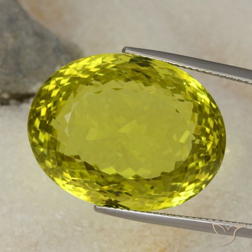 52.58ct Natural Greenish Yellow Quartz, Oval, VVS