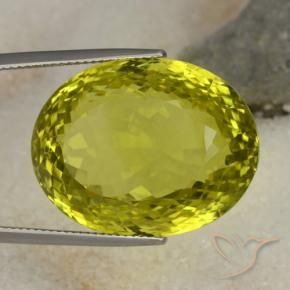 52.58 ct Yellow Quartz Stone, Natural Quartz in Oval Portuguese-Cut Shape for Sale