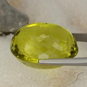 Quartz Gemstone in 25 x 19.4 mm Size for Sale, Quartz Stone in Greenish Yellow Color