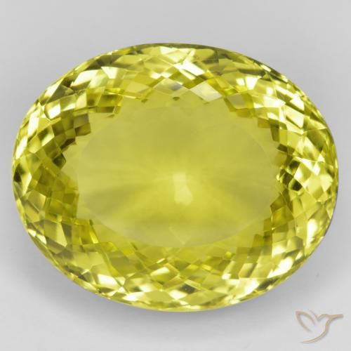 48.95 ct Yellow Quartz, 26.1 x 21.5 mm Oval Portuguese Cut From Brazil, Photo A