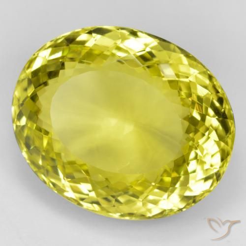 48.95 ct Yellow Quartz Stone, Natural Quartz in Oval Portuguese-Cut Shape for Sale