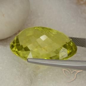Quartz Gemstone in 25.8 x 19.3 mm Size for Sale, Quartz Stone in Greenish Yellow Color