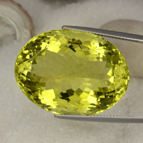 Greenish Yellow Quartz Gem - 58.8ct Oval Portuguese-Cut (ID: 469550)