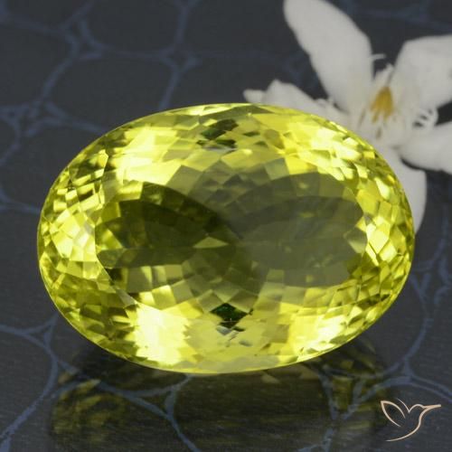 44.72 ct Yellow Quartz Stone, Natural Quartz in Oval Portuguese-Cut Shape for Sale