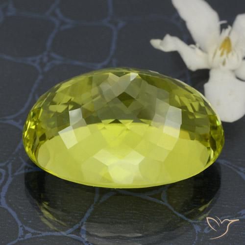 Quartz Gemstone in 26.5 x 18.9 mm Size for Sale, Quartz Stone in Lemon Yellow Color