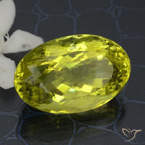 38.11 ct Yellow Quartz Stone, Natural Quartz in Oval Portuguese-Cut Shape for Sale