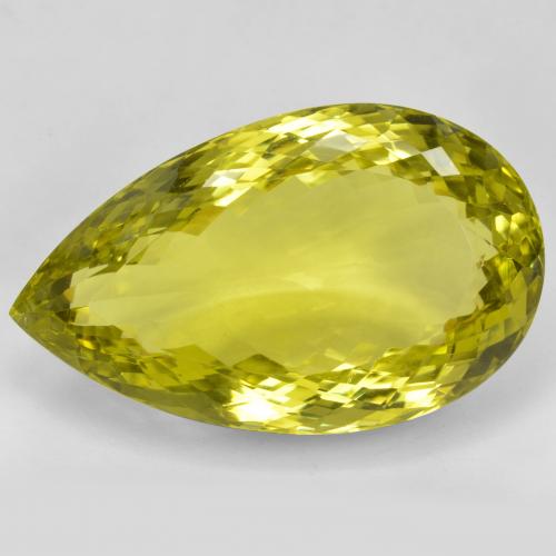 38.9 x 23.6mm Pear Facet Yellow Quartz from Brazil, Weight of 90.56ct, Natural untreated Gemstone in VVS Clarity, 1pc Quartz - Color: Medium Yellow, Mohs Hardness of 7 suitable for daily wear jewelry, Photo A