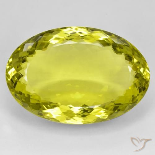 94.12 ct Yellow Quartz, 37.4 x 25.2 mm Oval Portuguese Cut From Brazil, Photo A