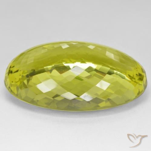 Quartz Gemstone in 37.4 x 25.2 mm Size for Sale, Quartz Stone in Vivid Yellow Color