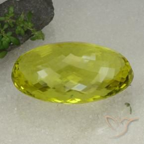 Quartz Gemstone in 42.3 x 25.4 mm Size for Sale, Quartz Stone in Lemon Yellow Color